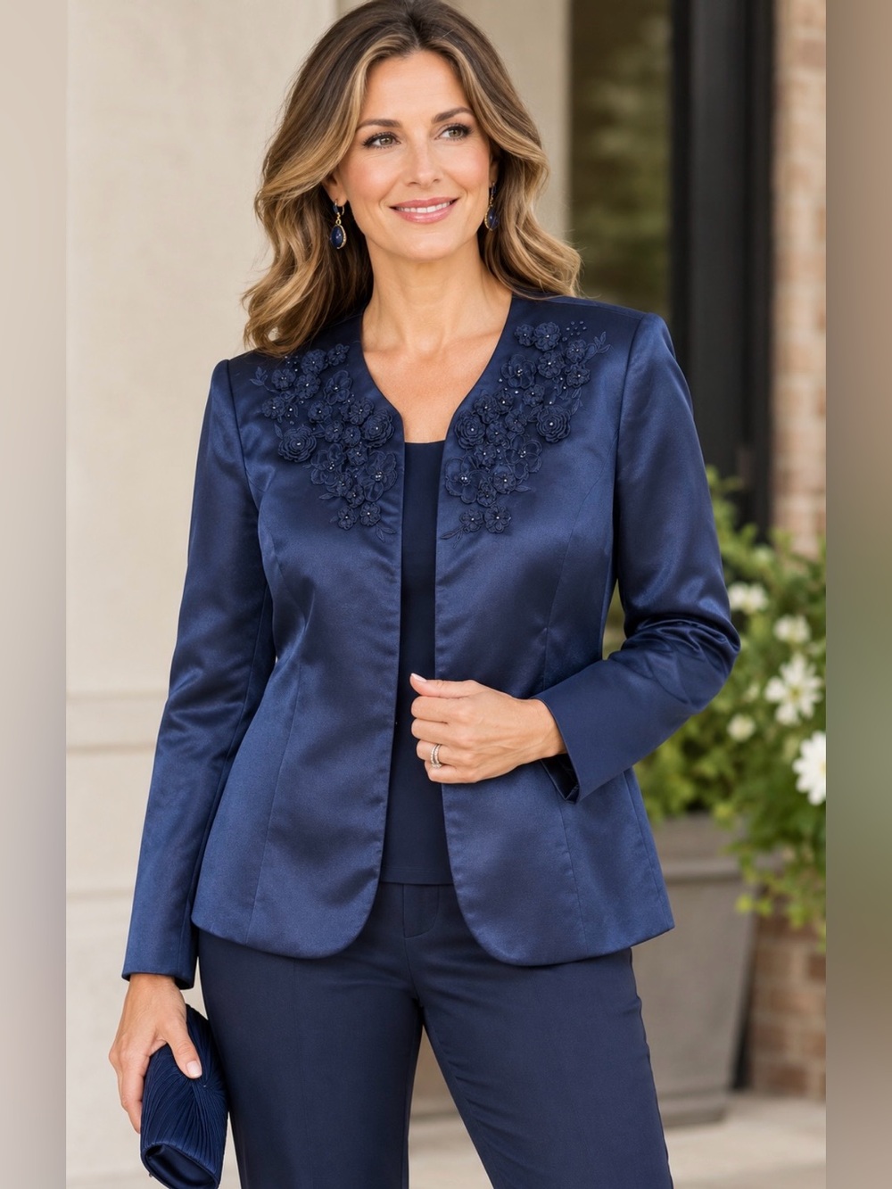 Talbots Pure Silk Navy Blue Jacket Sz 12
